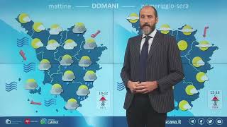 Il meteo di oggi Gio 21 in Toscana  peggioramento dal pomeriggio con pioggia e neve in Appennino [upl. by Ardehs]