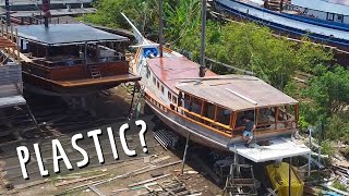 Building a WOODEN sailboat with PLASTIC — Sailing Yabá 120 [upl. by Thornton]