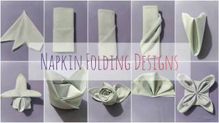 10 EASY NAPKIN FOLDS [upl. by Anicnarf]