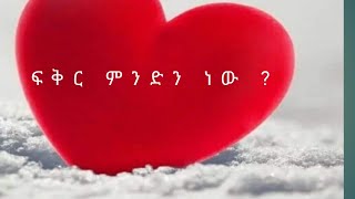 ፍቅር ምንድነው Feker Mendenew What is Love [upl. by Adaurd]