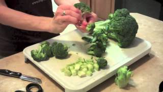 How to Cut the Entire Broccoli Head Florets and Stem [upl. by Geri]