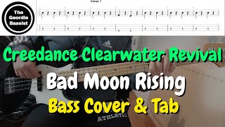 Creedance Clearwater revival  Bad Moon Rising  Bass cover with tabs [upl. by Abigael134]