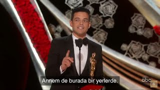 RAMI MALEK OSCAR KONUŞMASI  En İyi Erkek Oyuncu  Türkçe  2019 [upl. by Ressan]