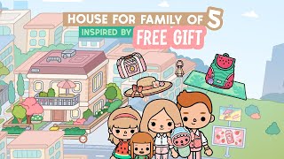 Family of 5 House Design Inspired by FREE GIFT 👒🎁 TOCA BOCA House Ideas  Toca Life World 🌍 [upl. by Publea]