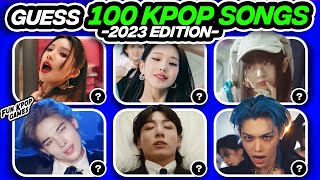 ULTIMATE KPOP QUIZ GUESS 100 KPOP SONGS OF 2023  FUN KPOP GAMES 2023 [upl. by Vachel]