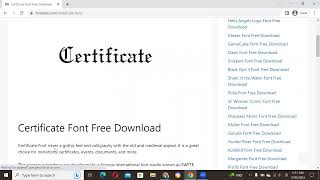 How to Download and install Certificate Font Free Download in Adobe Photoshop [upl. by Volkan]