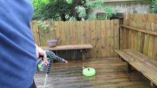 Greenworks pressure washer  cleaning patio  cleaning fence [upl. by Emelina]