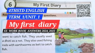 4th std English unit6my first diaryterm1EE WORK BOOK ANSWERS 20242025 EE AND GRAMMAR [upl. by Sue]