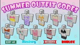 SUMMER OUTFIT CODES amp LINKS FOR GIRLS  Brookhaven Bloxburg Berry Avenue  ROBLOX [upl. by Airenahs181]