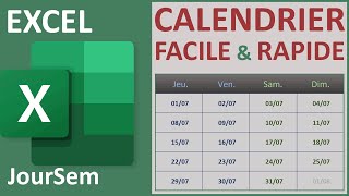 Calendrier Excel facile et rapide [upl. by Anitnahs]