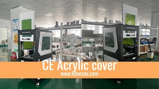 CE Version acrylic cover fiber laser marking machine 30w raycus [upl. by Yrahca]