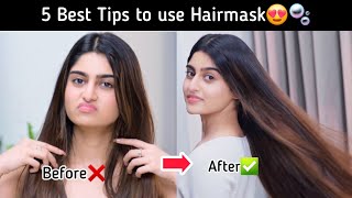 5 Best Hairmask Tips for Healthy amp Shiny hair😍🫧 haircare hairtips [upl. by Savadove]