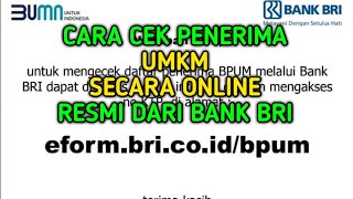 Cara Cek Penerima UMKM 2020 secara Online Resmi Dari Bank BRI [upl. by Kred460]