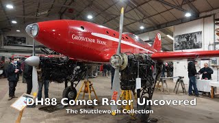 DH88 Comet Racer uncovered  Shuttleworth Engineering Open Day 2022 [upl. by Ioved]