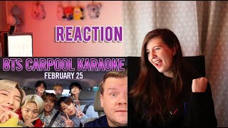 BTS Carpool Karaoke  REACTION [upl. by Coke]