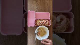 Lets make some lunch for my kids Shrimp pasta Alfredo bentobox recipe [upl. by Eelytsirk]