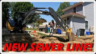 Installing And Backfilling A New Sewer Line [upl. by Asille]