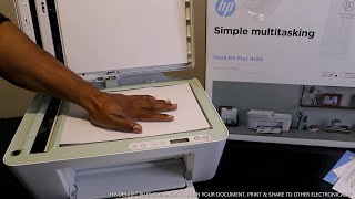 HP DESKJET PLUS 4122 HOW TO SCAN YOUR DOCUMENT PRINT amp SHARE TO OTHER ELECTRONICALLY [upl. by Malva]