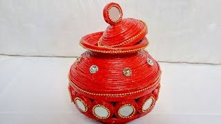 How to make pot from newspaper I DIY paper craft I Creative Diaries [upl. by Naahsar512]