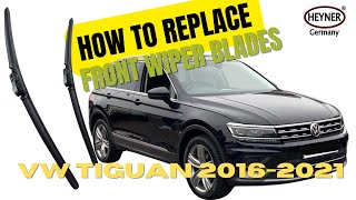 How To Replace Front Wipers On VW Tiguan 20162021 Heyner Easy Quick [upl. by Ynetruoc]