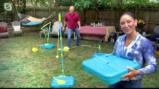 Swingball 5in1 MultiPlay Outdoor Game Set on QVC [upl. by Etnemelc609]