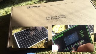 Topsolar Solar Panel Kit 30W 12V Monocrystalline with 10A Solar Charge Controller unboxing [upl. by Anyk613]