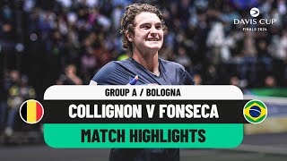 Raphael Collignon v Joao Fonseca Highlights  Belgium v Brazil Davis Cup 2024 Finals Group Stage [upl. by Husain]