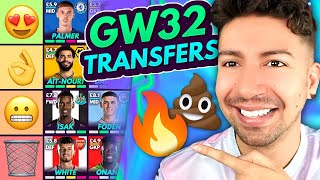 FPL GW32 BEST TRANSFERS  Transfer Tier List for Gameweek 32  Fantasy Premier League 202324 [upl. by Annawat]