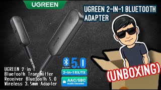 UNBOXING  UGREEN 2in1 Bluetooth Transmitter Receiver Bluetooth 50 Wireless 35mm Adapter [upl. by Ecam857]