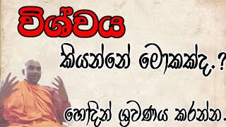 සියල්ල සිතුවිලි මාත්‍රයක් විතරයි  ven bandarawela wangeesa thero [upl. by Rosenzweig]