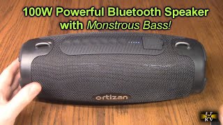 Ortizan 100W Bluetooth Speaker with Monstrous Bass IPX7 Waterproof 18H Playtime Power Bank REVIEW [upl. by Honebein]