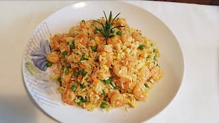 Riso alla cantonese con gamberetti  Cantonese rice with shrimps [upl. by Thacher]