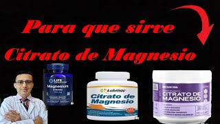 Para que sirve el magnesio citrato Beneficios del Magnesio [upl. by Joost627]