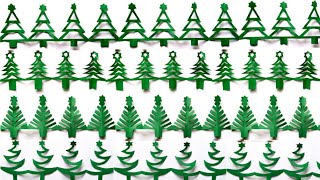 Christmas decoration ideas Christmas bulletin board ideasHow to make paper garland christmas trees [upl. by Reve742]