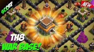 Th8 War Base 2017  Th8 War Base Anti 3 Star Town Hall 8 Defense Base  Replays  Clash Of Clans [upl. by Enelrats]