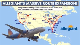 Allegiant Airs MASSIVE 2021 Route Expansion New Services [upl. by Anawek94]