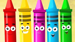 Five Little Crayons  More Kids Rhymes and Preschool Songs [upl. by Ware541]