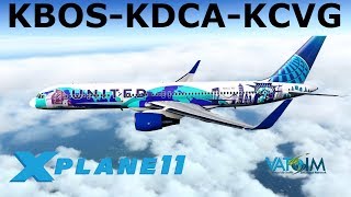 XPlane 11  FlightFactor 757 River Visual KDCA  B752  VATSIM  Boston Washington amp Cincinnati [upl. by Leaffar]