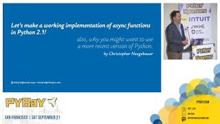 Make a working implementation of async functions in Python 21—Christopher Neugebauer PyBay 2024 [upl. by Jewett276]