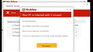 quotMcAfee  Your PC is infected with 5 virusesquot Online Scam  How to Remove McAfee fake virus alert [upl. by Glogau]