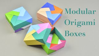 3 Easy Modular Origami Box Tutorial  How To Make Modular Origami Box For Beginners  Creative DIY [upl. by Malcah]