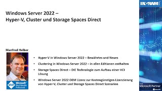 Windows Server 2022  HyperV Clustering und Storage Spaces Direct [upl. by Cummins176]