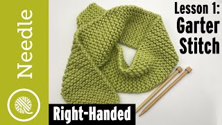 How to Knit  Garter Stitch for Complete Beginners  Lesson 1 [upl. by Yenoh]