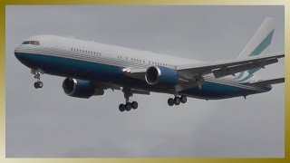 LAS VEGAS SANDS Boeing 767 landing at Hamburg Airport [upl. by Lihkin3]