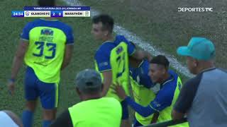 Gol de Óscar Almendárez tras centro de Alex López en el Olancho FC vs Marathón [upl. by Zawde]