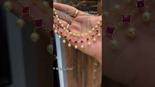 Beautiful beads necklace design  gold  light weight jwellery [upl. by Tuinenga207]