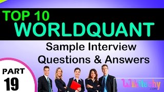 worldquant Top most interview questions and answers for freshers  experienced tips online videos [upl. by Akiemahs]