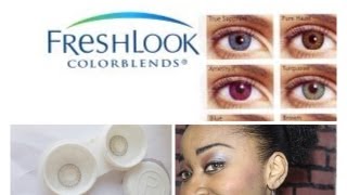 Freshlook Colorblends GREEN contacts on Brown Eyes [upl. by Boleyn571]