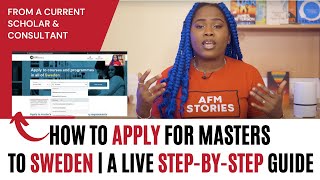 How To Apply For Masters Study In Sweden  Step by Step Application Process For Swedish Universities [upl. by Akerahs]