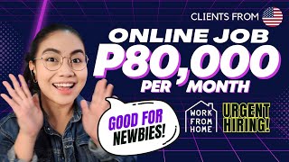 SALARY P80000MO  Pwede NO EXPERIENCE amp DEGREE  STABLE ONLINE JOB for PINOYS Work From Home PH [upl. by Elwira199]